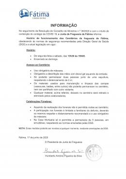 Alterações do funcionamento dos serviços da Junta de Freguesia - COVID 19