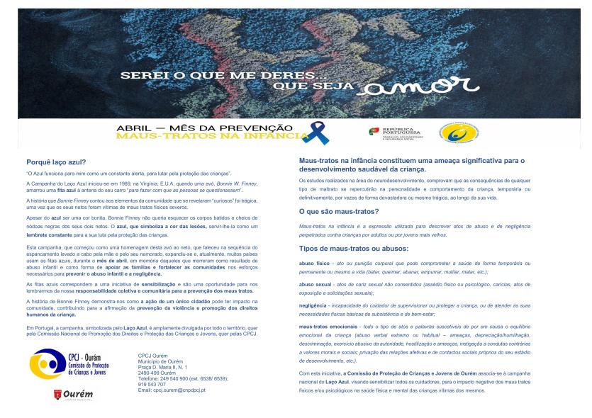 Abril é o Mês da Prevenção dos Maus-Tratos na Infância